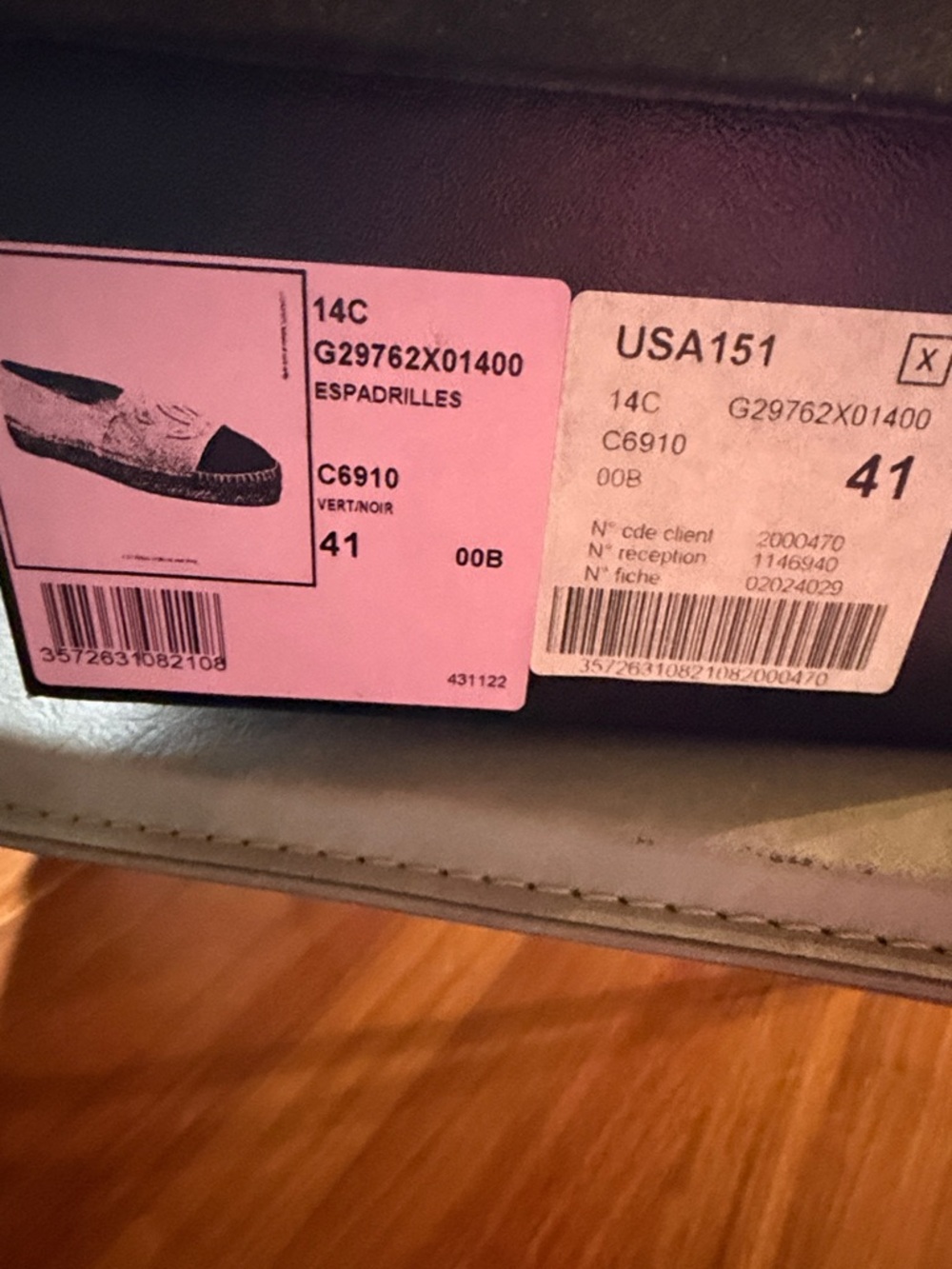 CHANEL Teal Canvas Espadrilles with Black Toe Cap - Picture 2 of 3